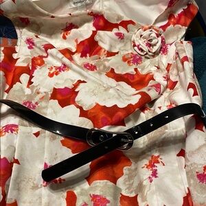 Dressbarn Floral Dress with Black Belt